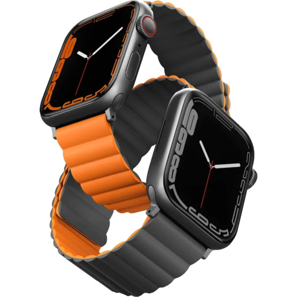 Ремешок силиконовый UNIQ REVIX для Apple Watch 44454649 (оранжево-серый) 1