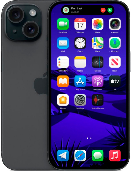 Смартфон Apple iPhone 15 черный 1