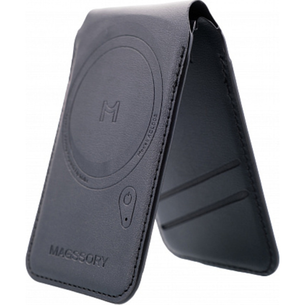 Magssory Кардхолдер с геометкой черный кожа 1