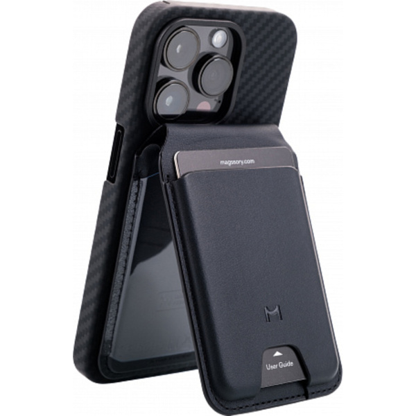 Magssory Кардхолдер с геометкой черный кожа 2