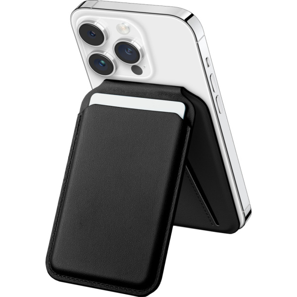 Magssory Картхолдер с подставкой черный кожа 3