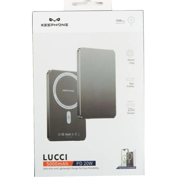 PowerBank KeepHone Magsafe 5000mAh серый 4