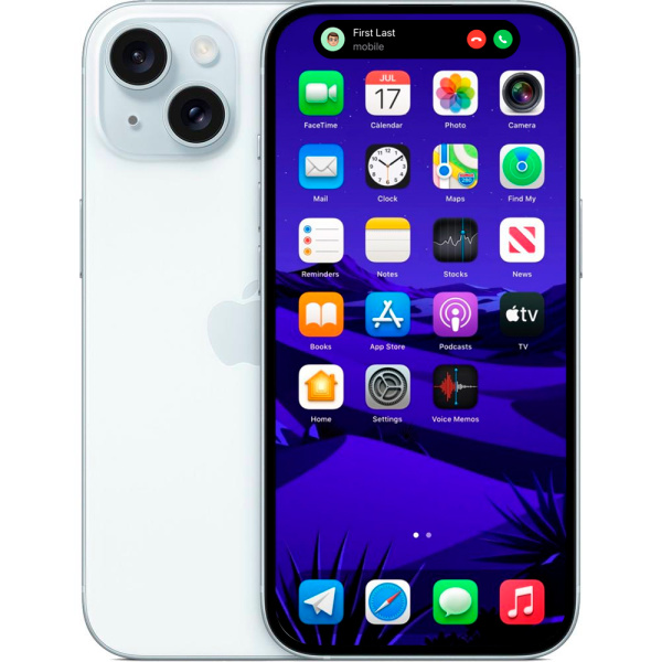 Смартфон Apple iPhone 15 голубой 1