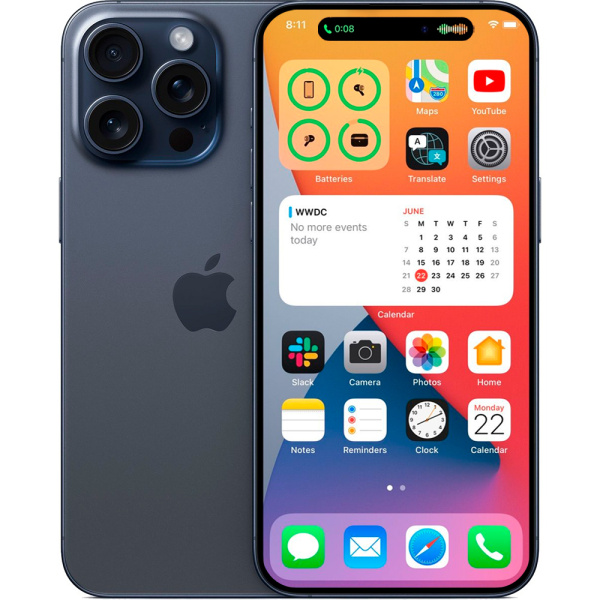 Смартфон Apple iPhone 15 Pro Max синий титан 1